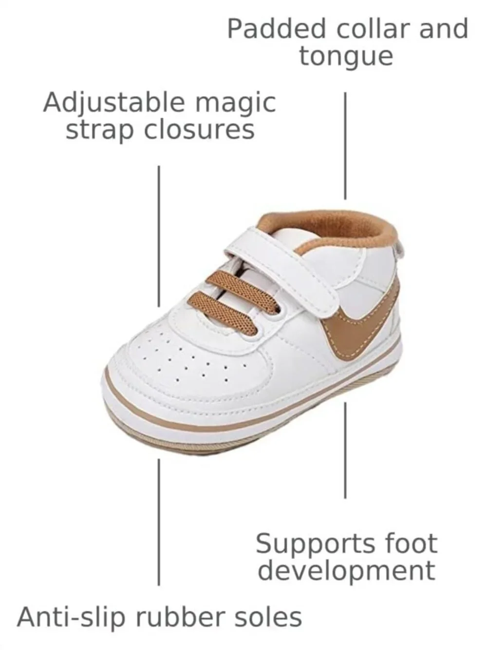 Unisex Baby Sneakers for Boys & Girls - Non-Slip Soft Sole Crib First Walkers